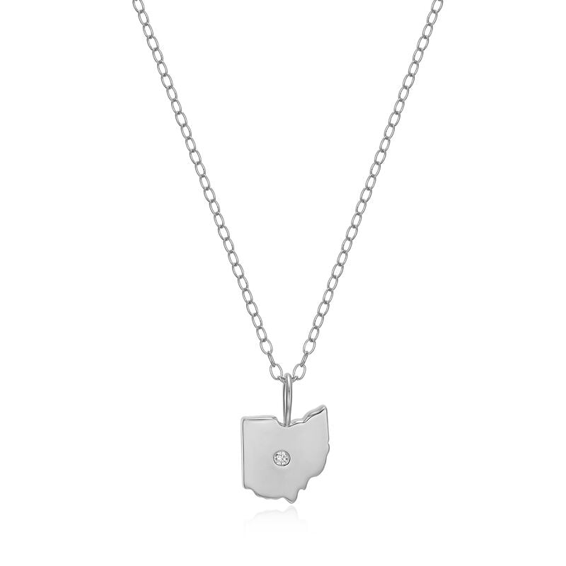 Lab Grown Diamond Ohio State Diamond Pendant Necklace in 14k Gold Plated Sterling Silver image number null
